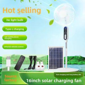 16-Inch Solar Charging Fan with Light
